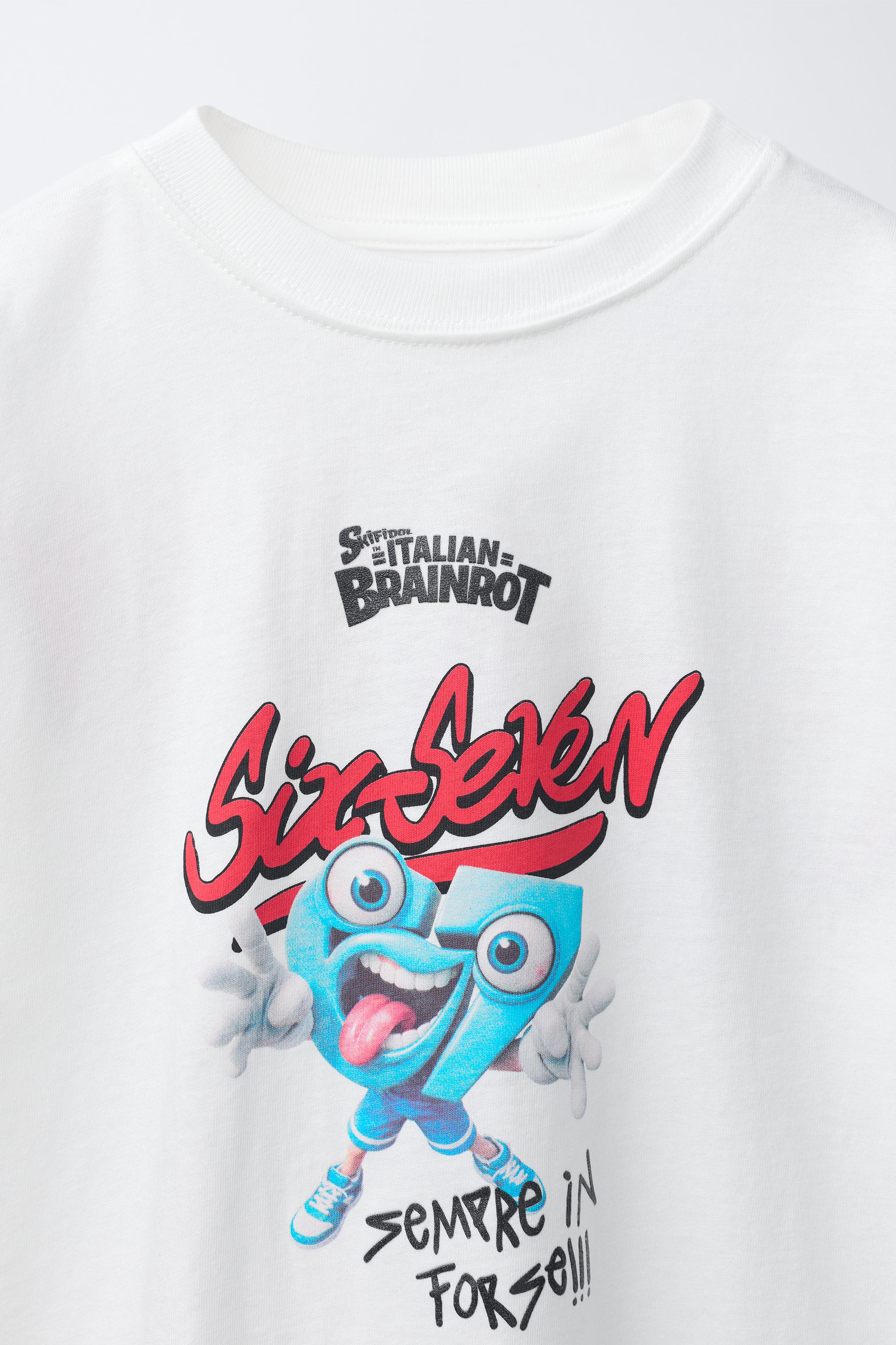 T-SHIRT IMPRIMÉ SIX SEVEN SKIFIDOL ITALIAN BRAINROT